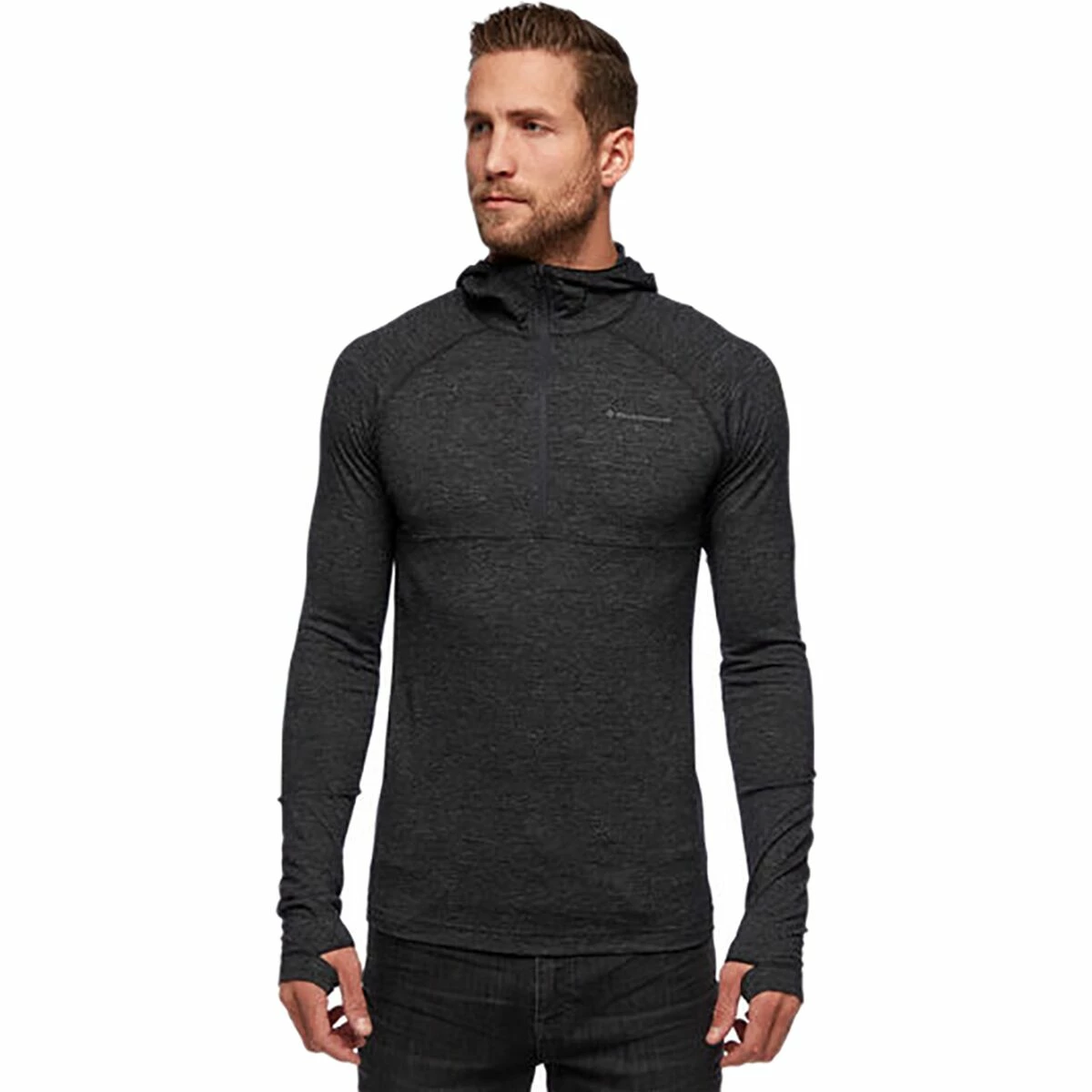 Black Diamond Solution Wool Half Zip Hooded Baselayer Top Men's 10 Black Diamond Solution Wool Half Zip Hooded Baselayer Top Men's - Image 9