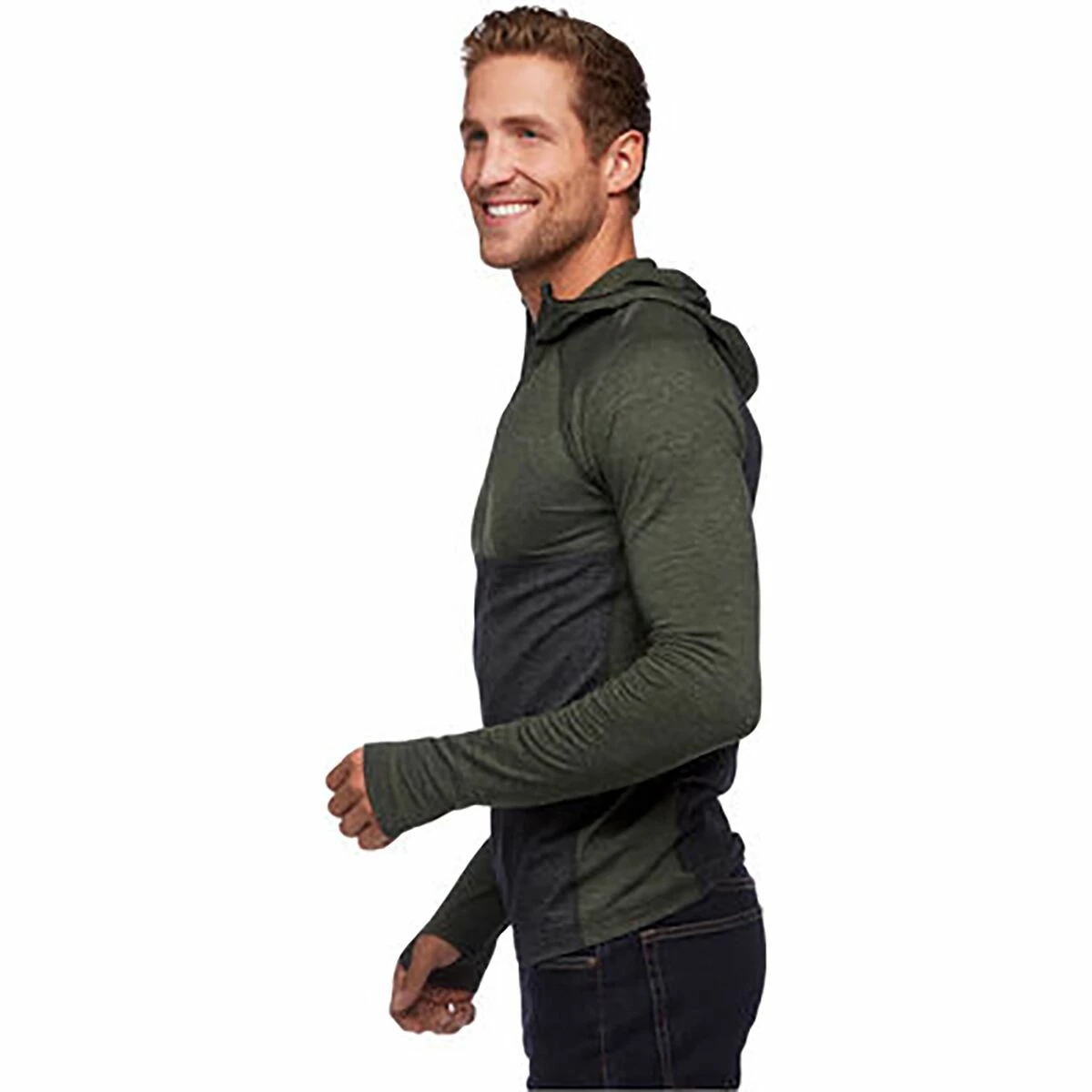 Black Diamond Solution Wool Half Zip Hooded Baselayer Top Men's 5 Black Diamond Solution Wool Half Zip Hooded Baselayer Top Men's - Image 4