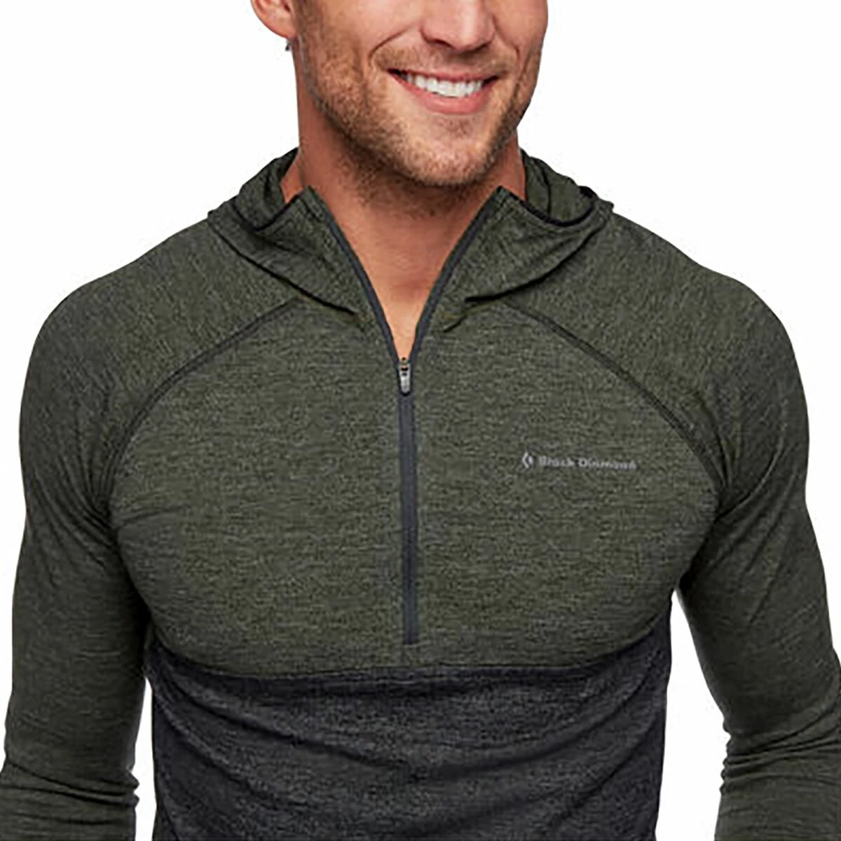 Black Diamond Solution Wool Half Zip Hooded Baselayer Top Men's 3 Black Diamond Solution Wool Half Zip Hooded Baselayer Top Men's - Image 2